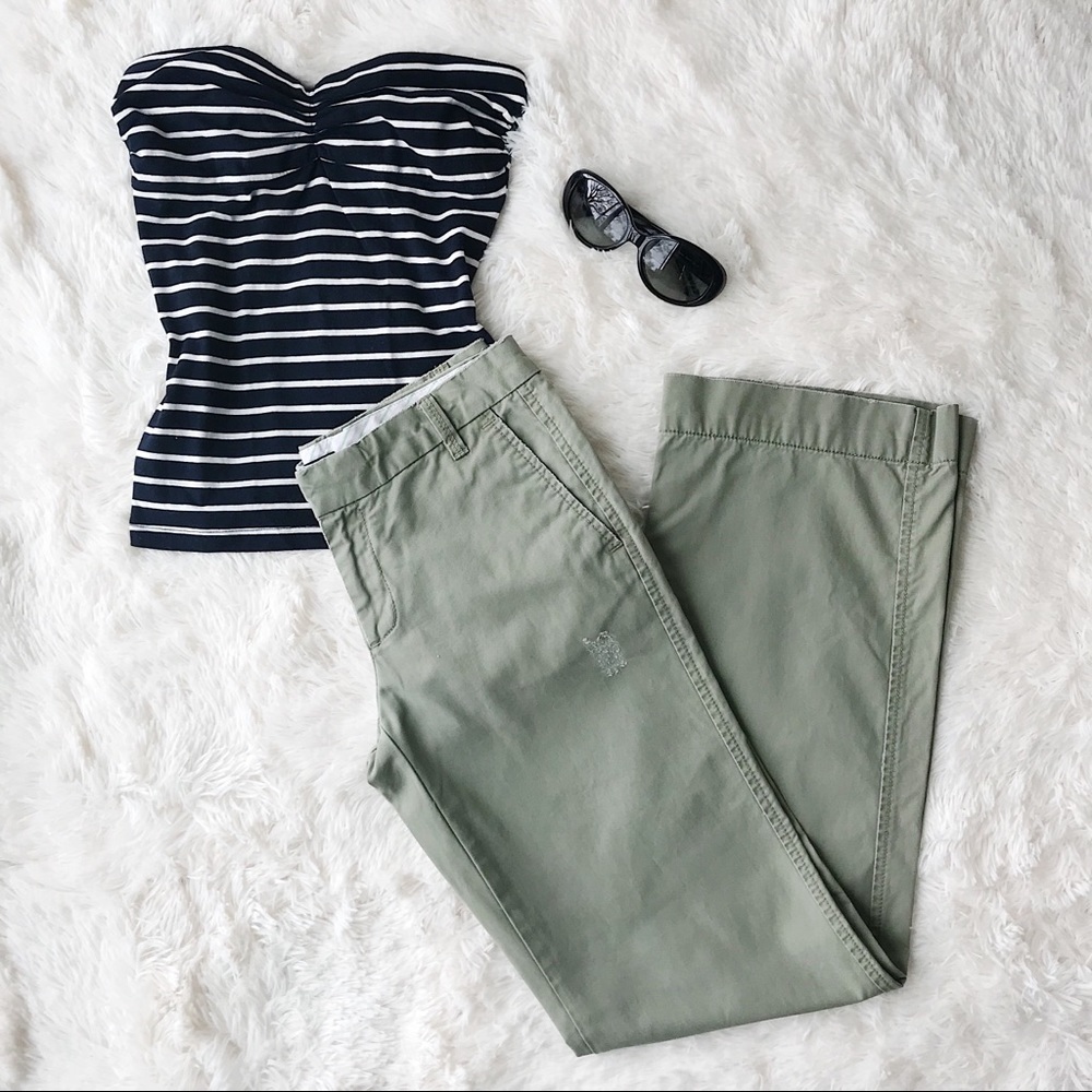 GAP chinos khaki green distressed look size 1 reg